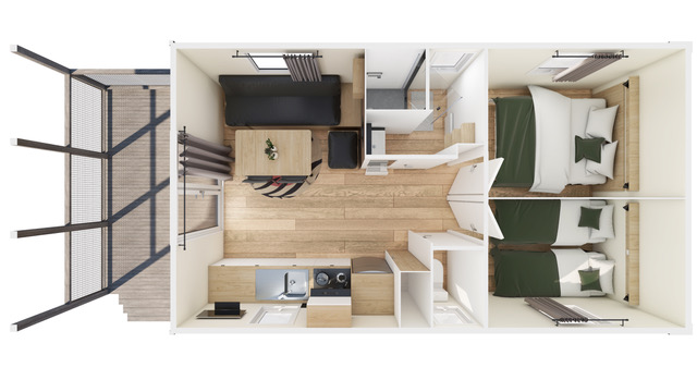  residences trigano mobil home 2chambres nest35 2 pano 3D