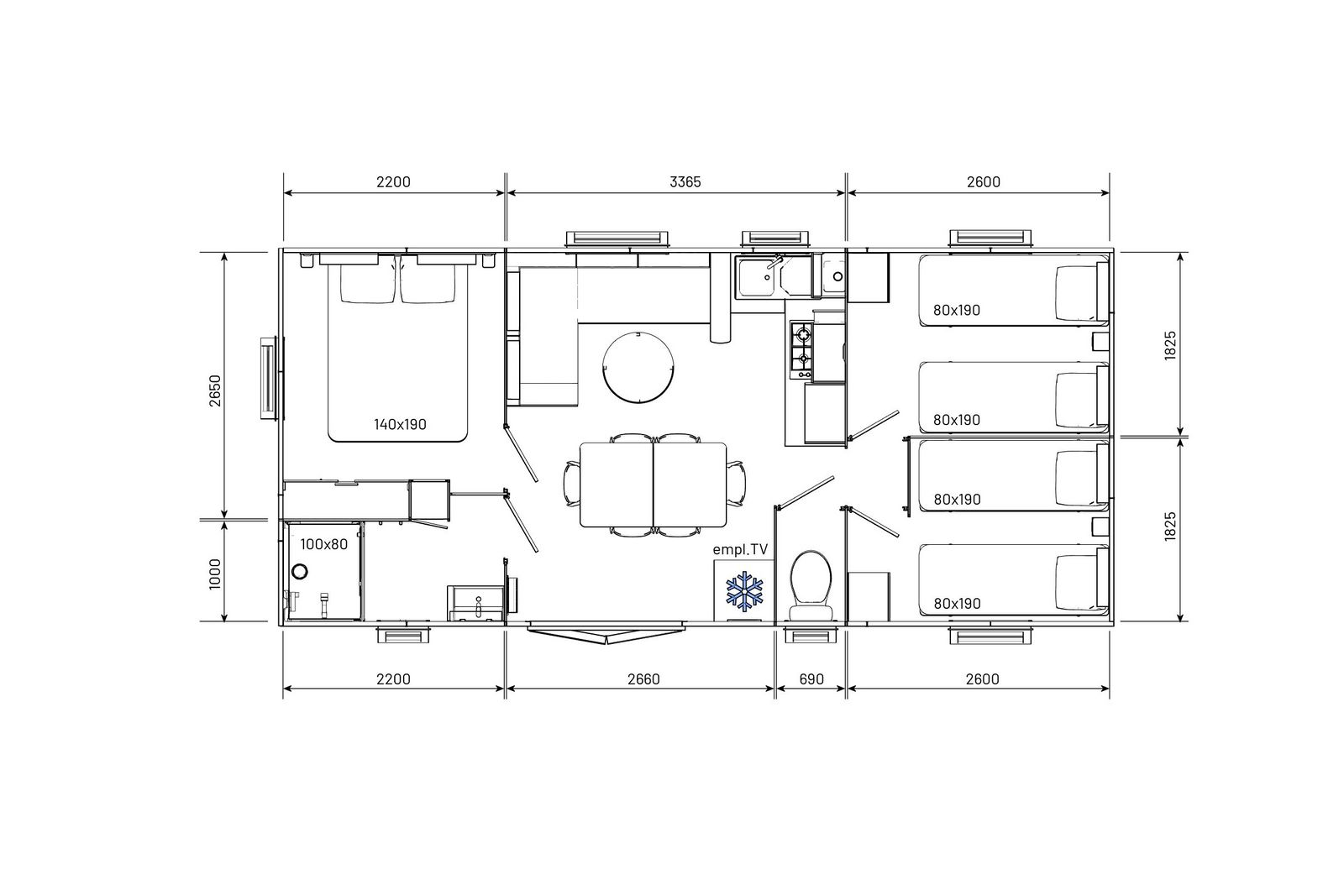 residences-trigano-mobil-home-3chambres-evolution33-plan-2D